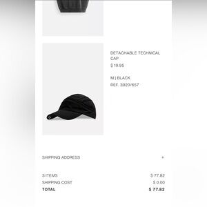 zara athleticz detachable black cap